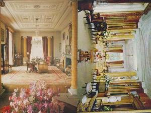 Barnstaple Devon Arlington Court The Drawing Room Flowers Statue 2x Postcard