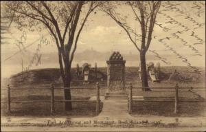 Rock Island IL Arsenal Fort Armstrong & Monument c1910 Postcard