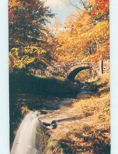 Chrome WATERFALL SCENE Stamford - Near Delhi & Oneonta & Schoharie NY AG3875