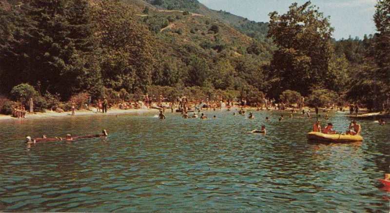 Postcard Big Sur Lodge Swimming Pool Big Sur CA