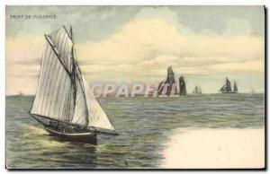 Postcard Old fishing boat sailing yacht