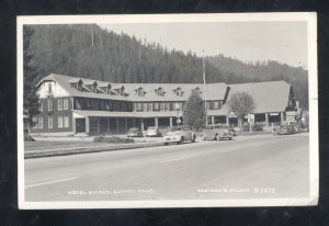 RPPC QUINCY CALIFORNIA HOTEL QUINCY OLD CARS VINTAGE REAL PHOTO POSTCARD