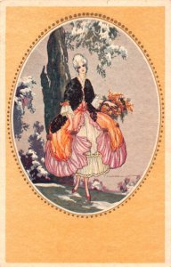 Art Deco by Tito Corbella Passepartout Elegant Woman in Dress postcard B901