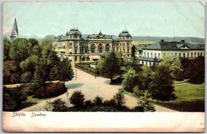 Skovde Sweden Landscape Trees Castles and Buildings Street View  Postcard