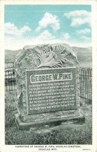 Wyoming Douglas Tombstone Pike Cemetery Teich Daniels 1920s Postcard 22-5867