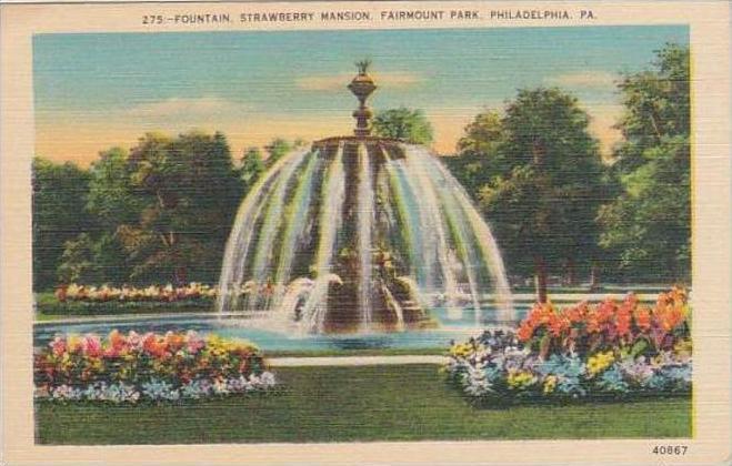 Pennsylvania Philadelphia Fountain Stawberry Mansion Fairmount Park