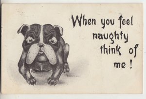 P2562 1910 funny postcard dog looks like he means business when you feel naughty