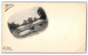 1898 Greetings From Garfield Park  Indianapolis Indiana Vintage Antique Postcard