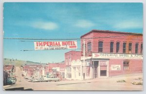 Imperial Hotel & Apartments~View Down Street~Cripple Creek Colo~Plastichrome~Vtg