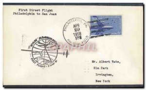 Letter US 1st flight to Philadelphia FAM5 Suan Juan April 29, 1958