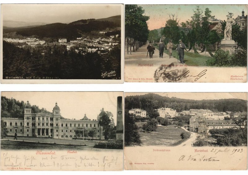 PC CZECOSLOVAKIA MARIENBAD 42 VINTAGE POSTCARDS (L3641)