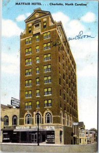 Postcard HOTEL SCENE Charlotte North Carolina NC AM3920