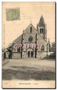 Old Postcard Ermenonville The Church