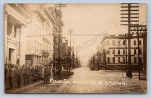 J87/ Zanesville Ohio RPPC Postcard c1913 Flood Disaster Main St Starr Co 1806