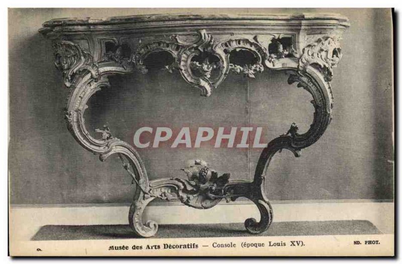 Old Postcard Musee des Arts Decoratifs Console Louis XV