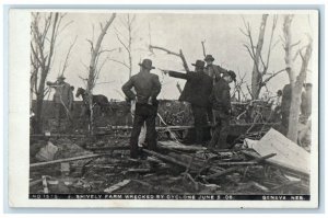 1908 J. Shively Farm Wrecked By Tornado Disaster Geneva NE RPPC Photo Postcard