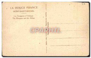 Old Postcard La Douce France Mont Saint Michel Ramparts And & # 39Abbaye