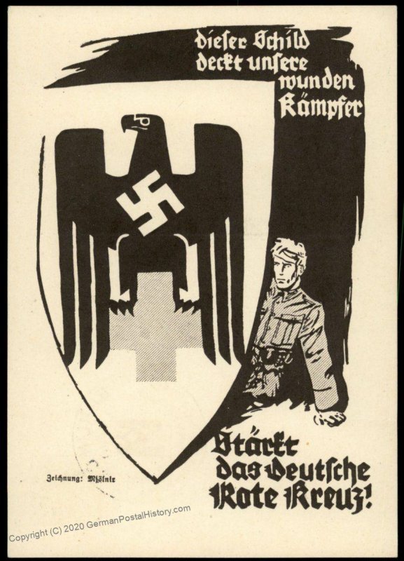 3rd Reich Germany 1940 KdF Deutsches Rotes Kreuz Red Cross Postcard USED 97398