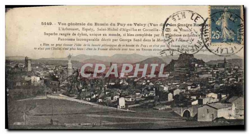 Old Postcard General view of Puy en Velay basin