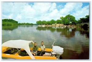 Cedar River With The Cedar Falls Boat Club Cedar Falls Iowa IA Vintage Postcard