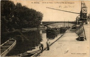 CPA CLICHY - Bords de Seine - Le Pont et l'Ile des Ravageurs (581344)