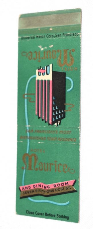 Hotel Maurice 20 Front Strike Matchbook Cover