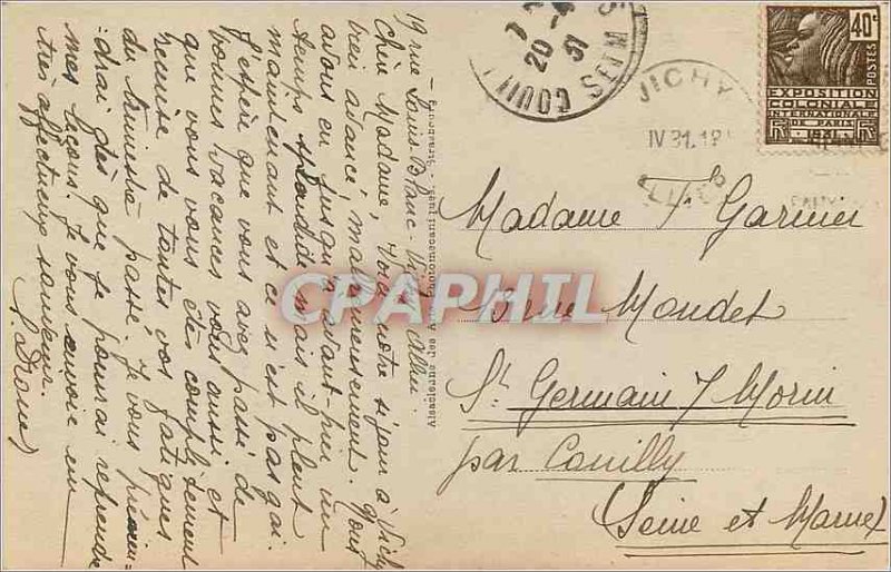 Postcard The Old Vichy Clock Tower