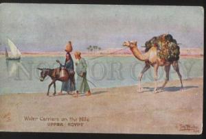 3100377 EGYPT CAMEL Water Carriers on Nile Vintage TUCK PC