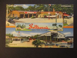 Mint Vintage Sellhorn Boats East Lansing Michigan Sarasota Florida Postcard