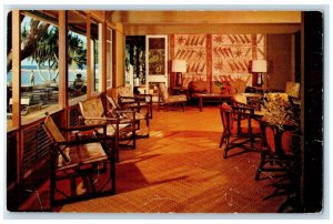 c1960's Kimball Family Resort Lobby Interior Waiohai Kauai Hawaii HI Postcard