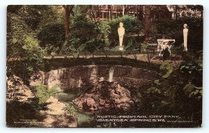 SARATOGA SPRINGS, NY New York ~ RUSTIC FOUNTAIN c1910s Handcolored Postcard