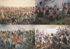Battle Of Waterloo Charge Scottish Highlanders 4x Painting Postcard s