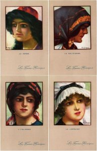 DUPUIS EM ARTIST SIGNED SET OF 12 VINTAGE POSTCARDS IN ORIGINAL ENVELOP (L3290)