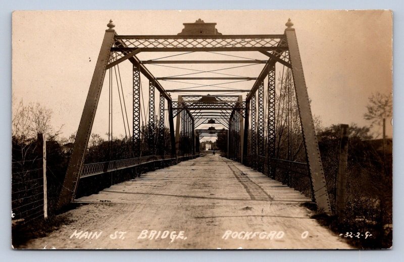 J99/ Rockford Ohio RPPC Postcard c1910 Main Street Bridge  223