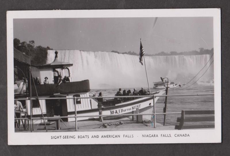 Real Photo  View Of American Falls & Maid Of The Mist Tour Boat