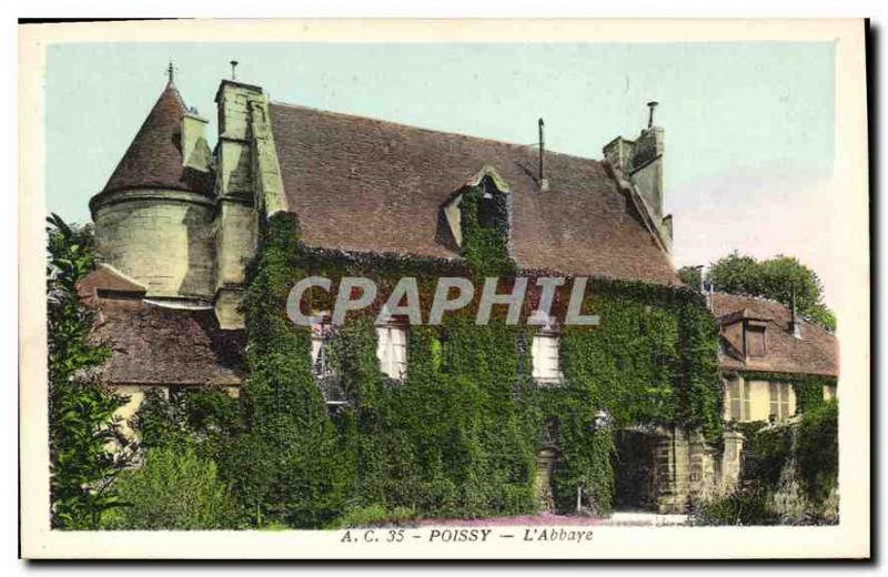 Old Postcard Poissy Abbey