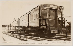 Toronto Rapid Transit Subway Train First in Canada Arthur Lane RPPC Postcard E63