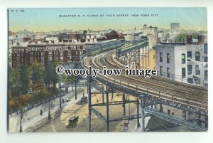 ft1371 - USA - New York City - Elevated Railroad Curve 110th Street - postcard