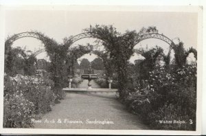 Norfolk Postcard - Rose Arch & Fountain - Sandringham - Ref 17459A