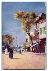 c1910 Pompey's Pillar Alexandria Egyptian Gazette Oilette Tuck Art Postcard