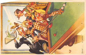 Artist Gip Billiards, Pool Carte Postale Unused 