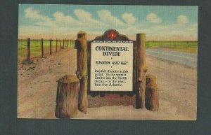 1952 Post Card Continental Divide Hwys US 70  & US 80 Cross The Divide Midway---