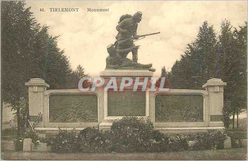Old Postcard Tienen Monument Combat Hautem St. Margaret August 18, 1914 Milit...