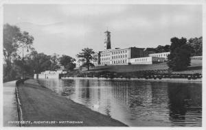 England, UK   NOTTINGHAM UNIVERSITY Highfields~Path Along Lake  1946 Postcard