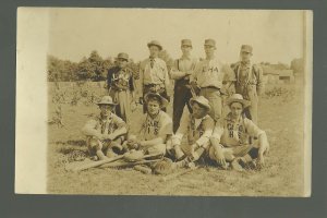 Caro MICHIGAN RP c1910 BASEBALL TEAM Posing nr Saginaw Cass City Fairgrove