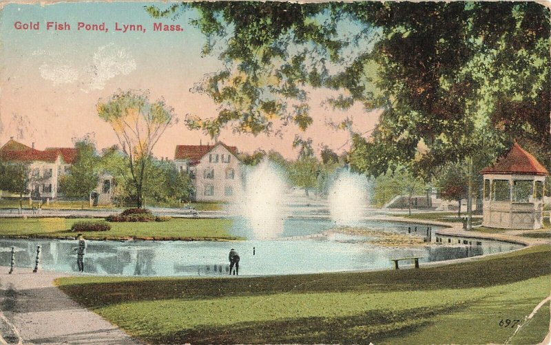 Postcard Gold Fish Pond, Lynn, Massachusetts ME3.