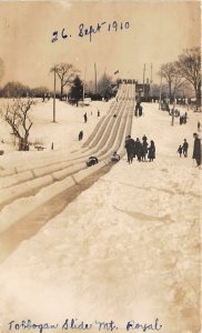 br105506 mount royal  toboggan slide canada real photo montreal