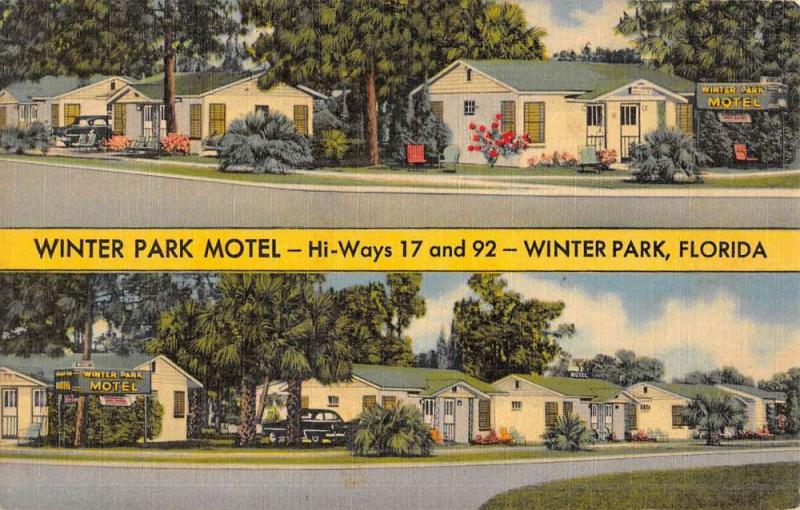 Winter Park Florida Motel Multiview Antique Postcard K52542 