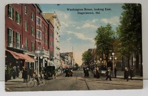 Hagerstown Maryland Washington Street, Looking East 1907 Postcard B15