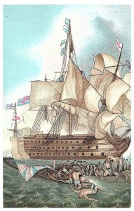 Battle of Trafalgar H.M.S. 'Victory' Illustrated Ship Postcard